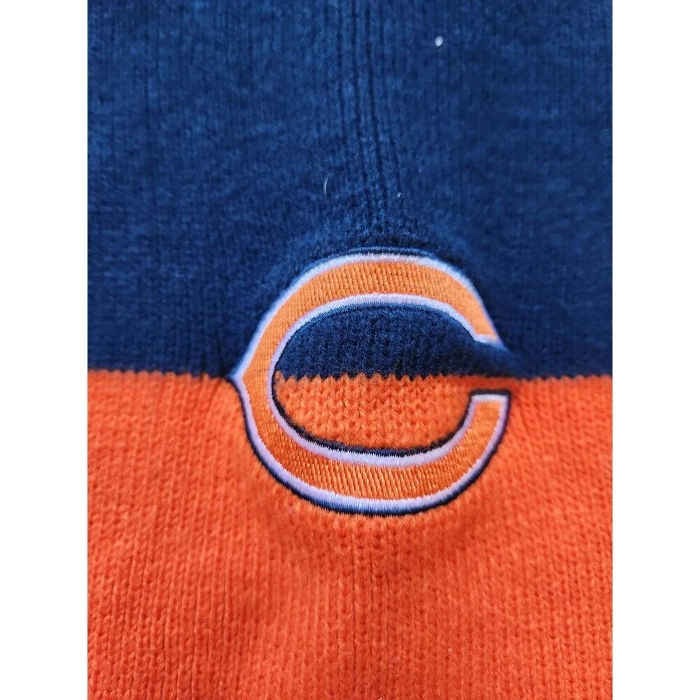 Little Earth Chicago Bears Knit Colorblock Scarf Orange Blue Logo Adult Unisex
